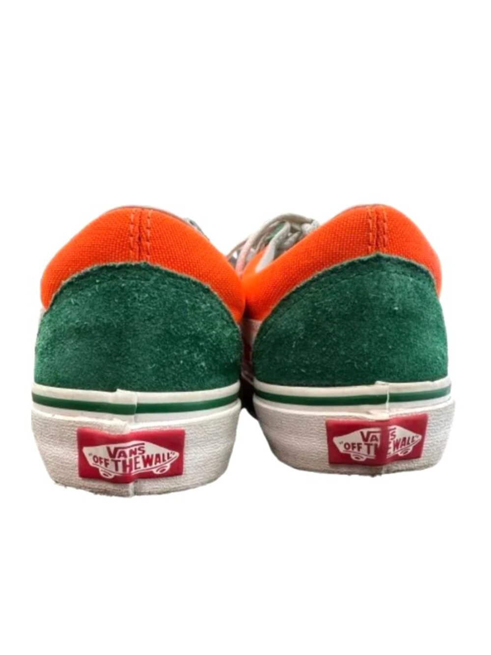 Vans Old Skool Green Orange Suede Sneakers Womens 5 Youth 3.5 Colorblock - Picture 4 of 7